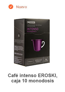 Café intenso EROSKI, caja 10 monodosis