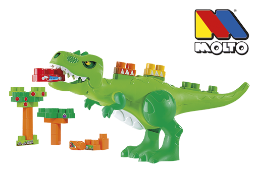 Dinosaurio con sonidos y 30 bloques