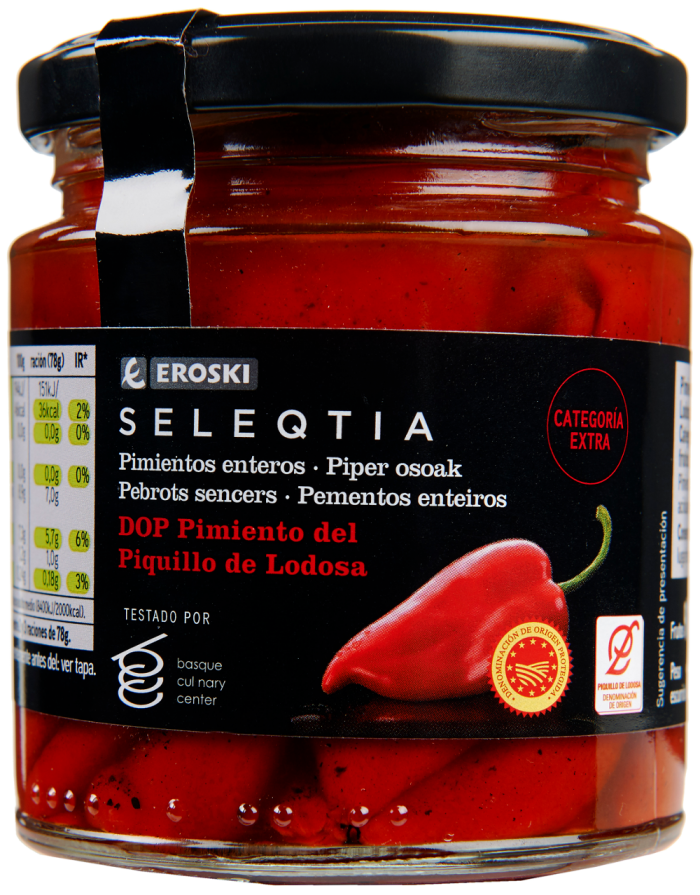 Pimientos del piquillo DOP Lodosa Eroski SELEQTIA