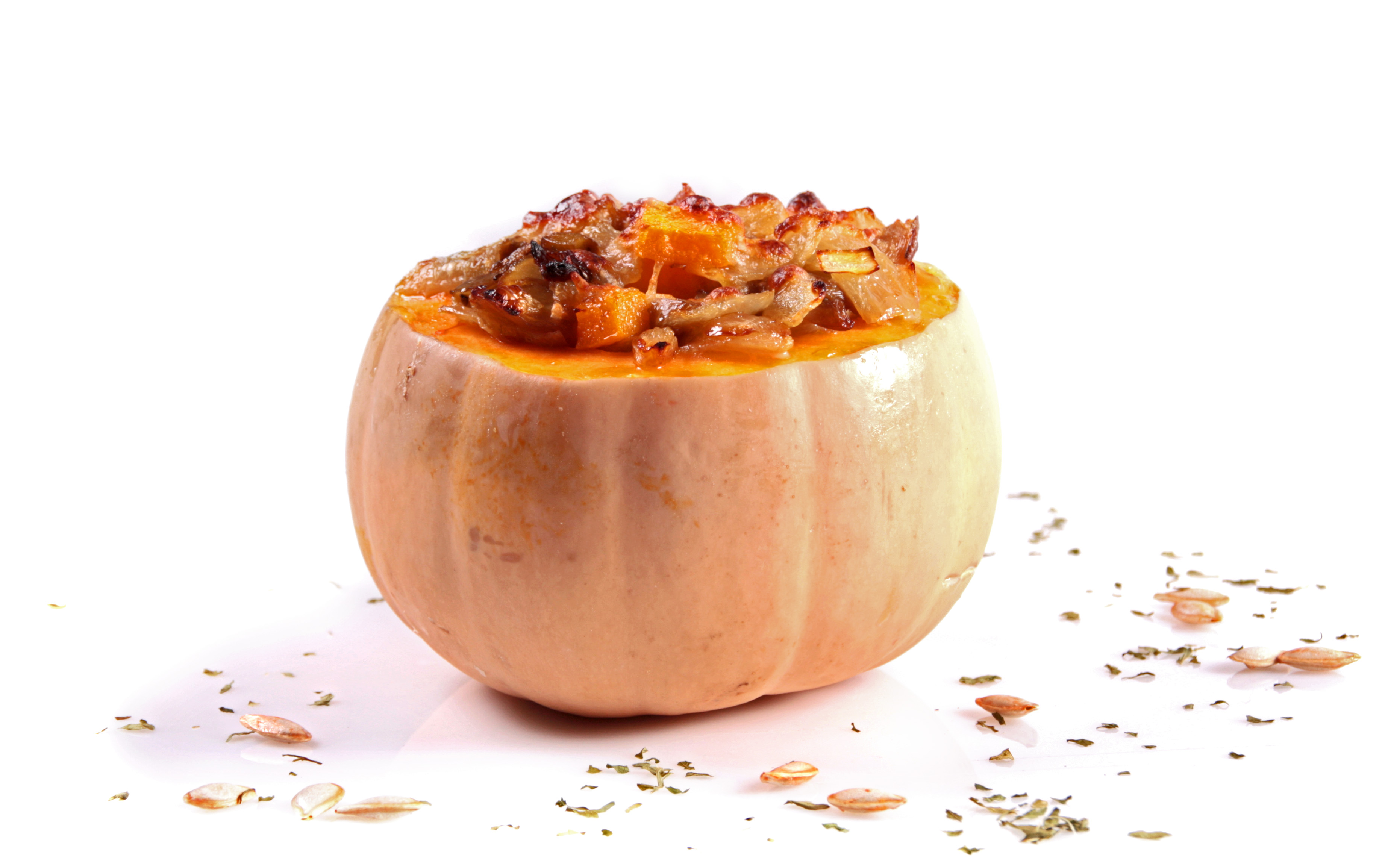 Calabaza rellena al horno