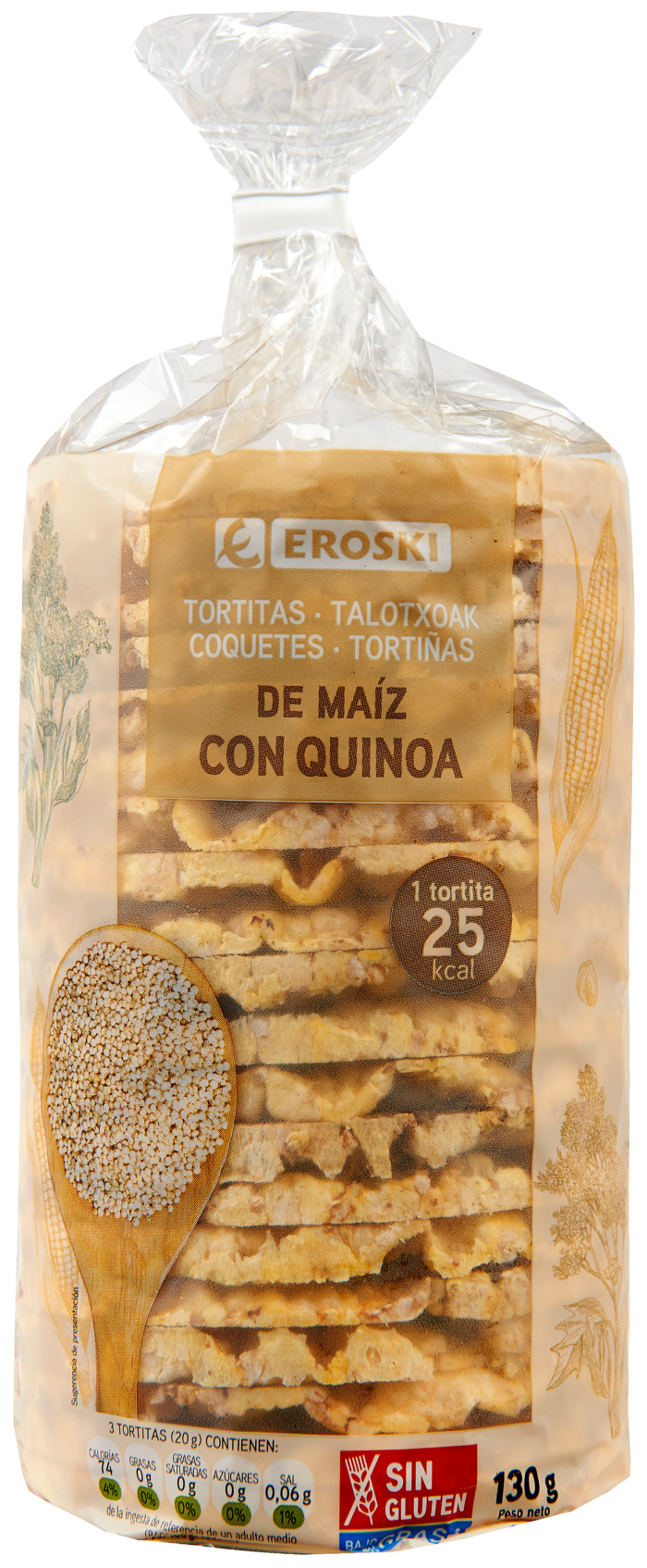 Tortitas de maíz con Quinoa EROSKI