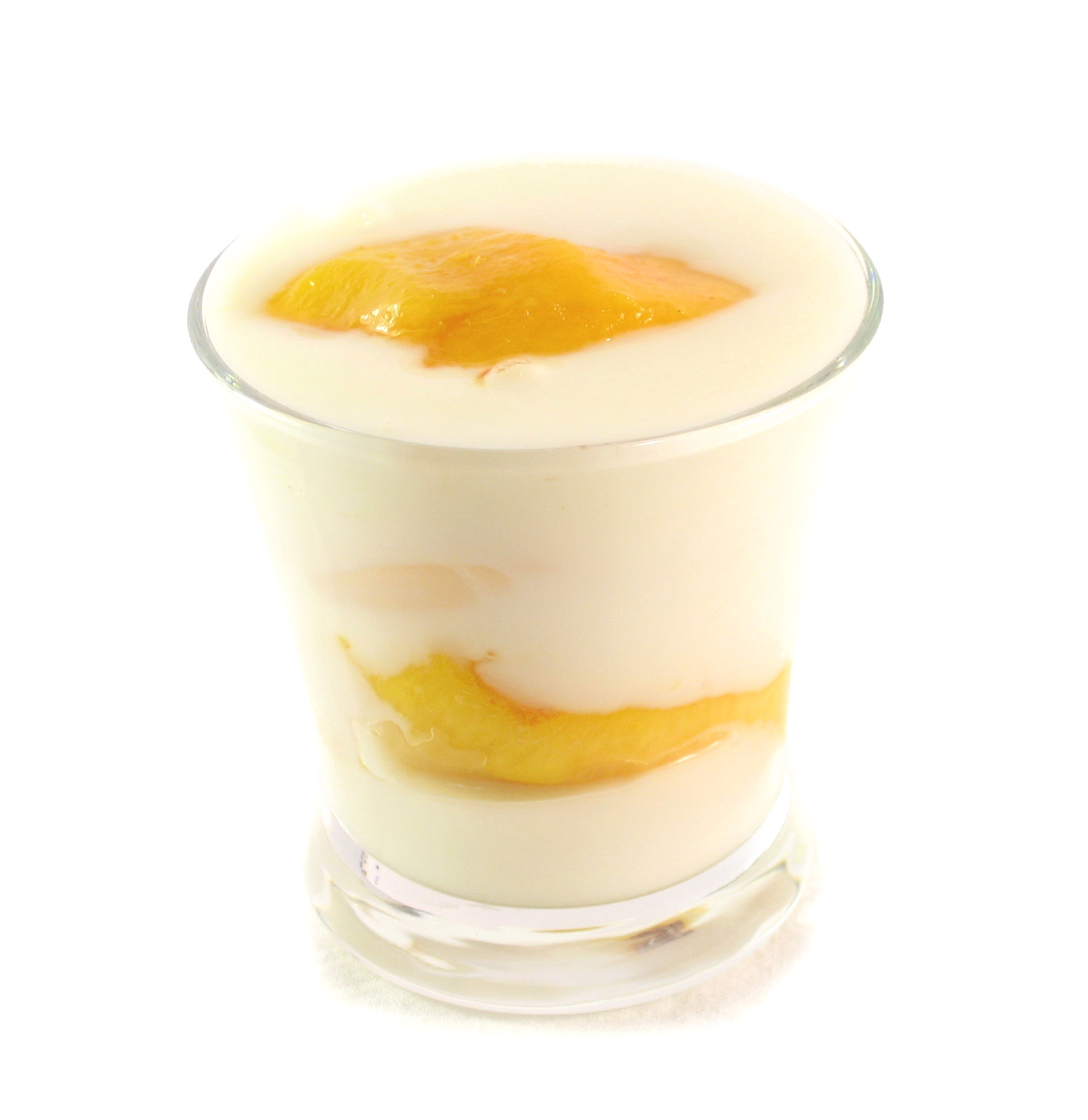 Yogur con trozos de melocotón