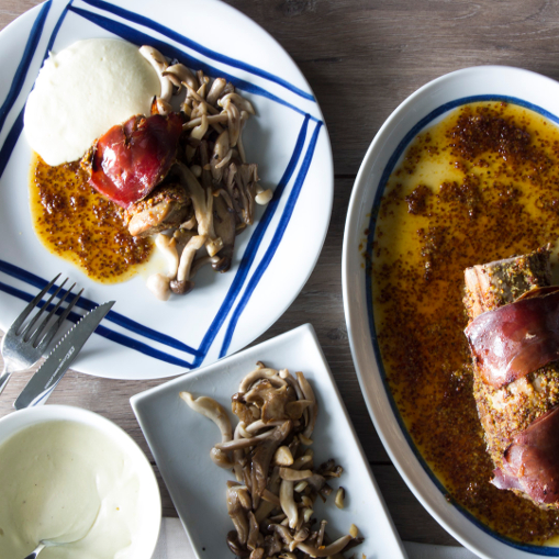 Rollo de carne relleno con robot de cocina