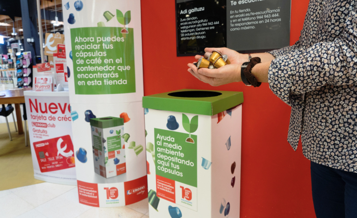 Desarrollamos un proyecto reciclaje cápsulas de café pionero en la gran distribución en España |