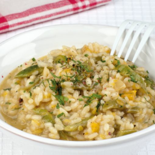 Risotto de judías verdes y calabaza