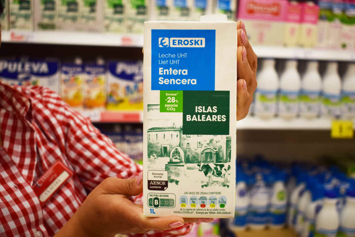 Sello de bienestar animal y envase ecodiseñado en leche local de marca propia