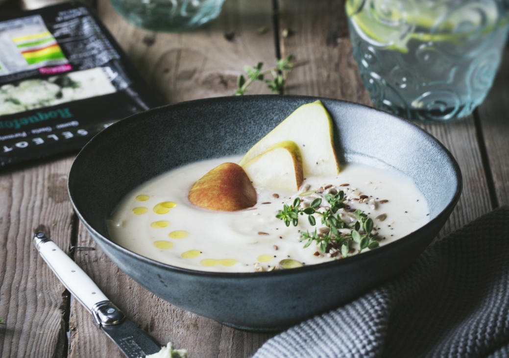 Crema de coliflor y roquefort