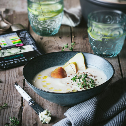 Crema de coliflor y roquefort