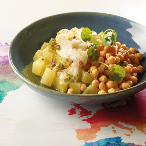 Ensalada de garbanzos y bacalao