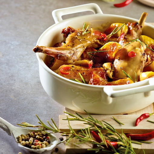Entrecosto de tenreira con tomate á provenzal