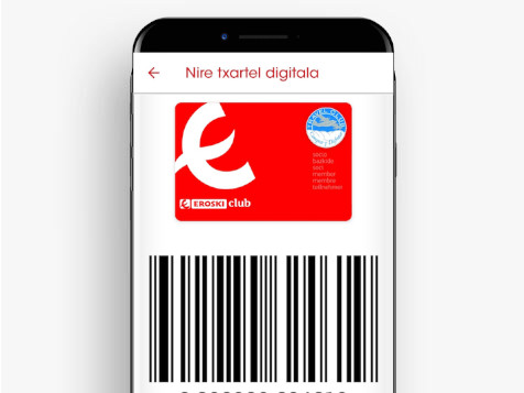 Captura de la pantalla de vales de la app