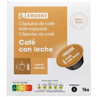 EROSKI Cápsulas café con leche