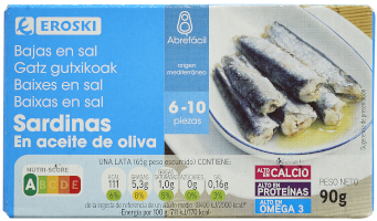 EROSKI Sardinas en aceite de oliva EROSKI