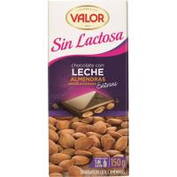 Valor Chocolate con almendras sin lactosa VALOR, tableta 150 g
