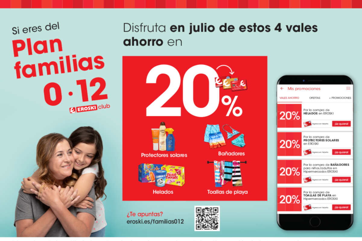 Disfruta de 4 vales ahorro por ser del Plan Familias 0·12