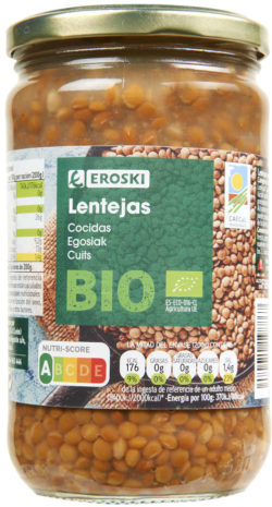Lentejas cocidas EROSKI BIO