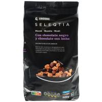 EROSKI SELEQTIA Muesli de chocolate negro-con leche, bolsa 500 g