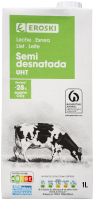 Leche semi desnatada EROSKI