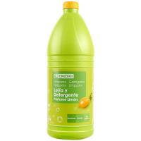 EROSKI Lejía con detergente limón EROSKI, garrafa 2 litros