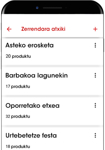 Captura de la pantalla de vales de la app