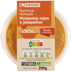 Hummus de pimiento rojo y jalapeño