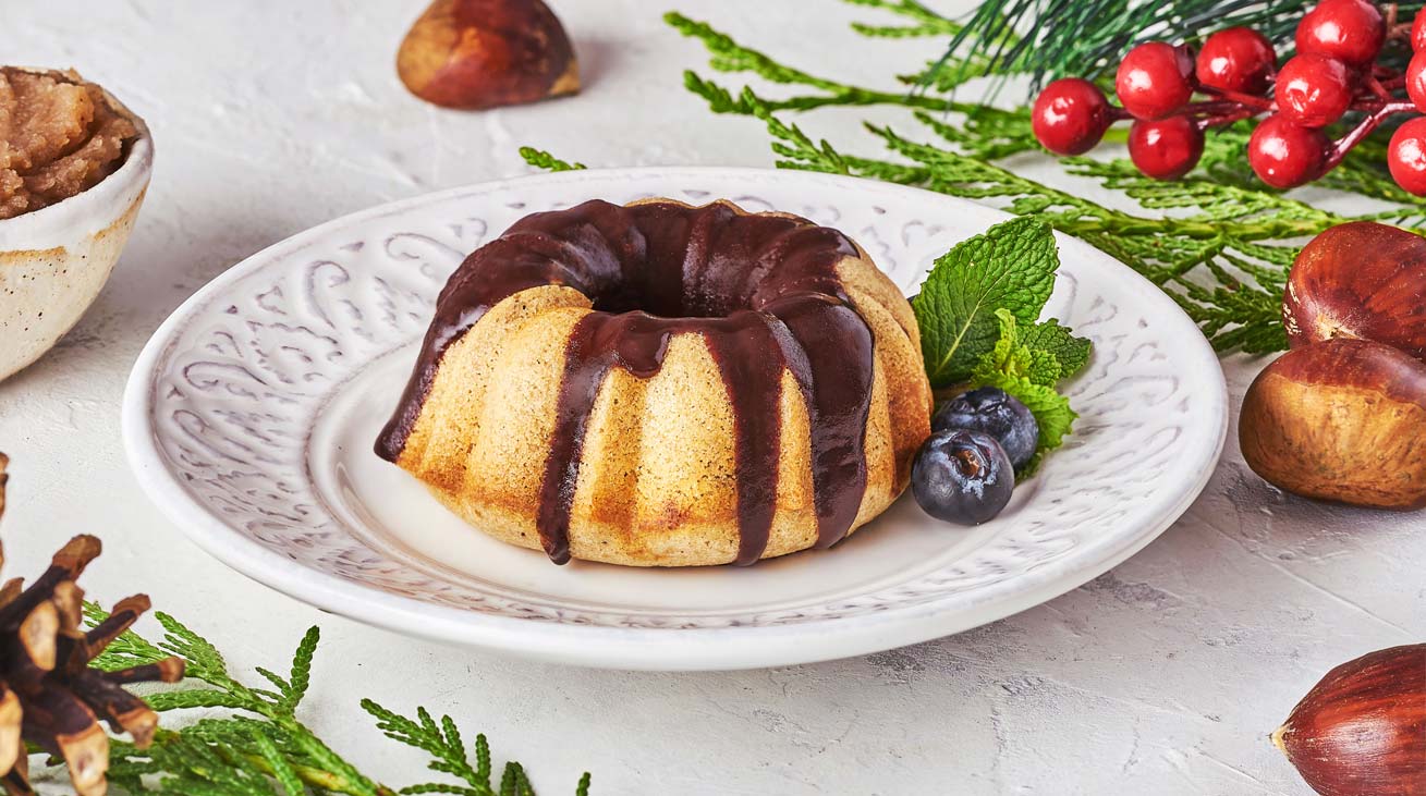 Bizcochitos de castaña con ganache de chocolate