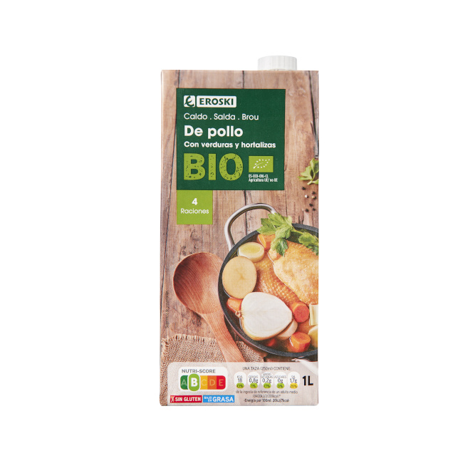 EROSKI BIO Caldo de pollo ecológico