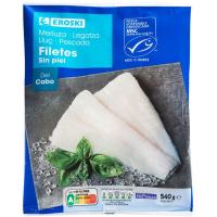 EROSKI Filetes de merluza sin piel, 540g