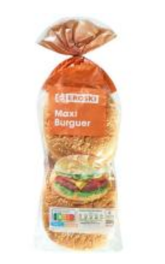 Eroski Pan hamburguesa Maxiburguers 