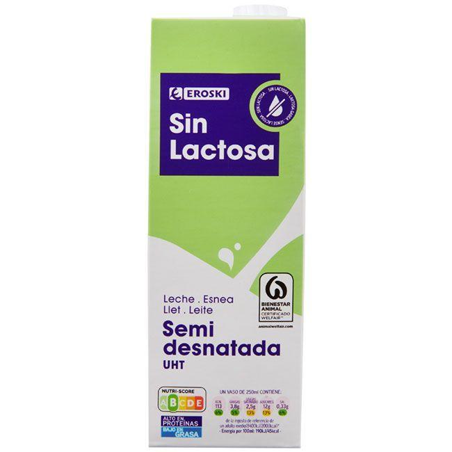 EROSKI Leche semidesnatada sin lactosa 