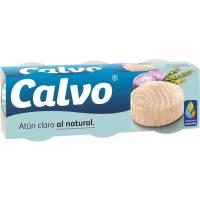 CALVO Atún claro al natural, pack 3x56 g