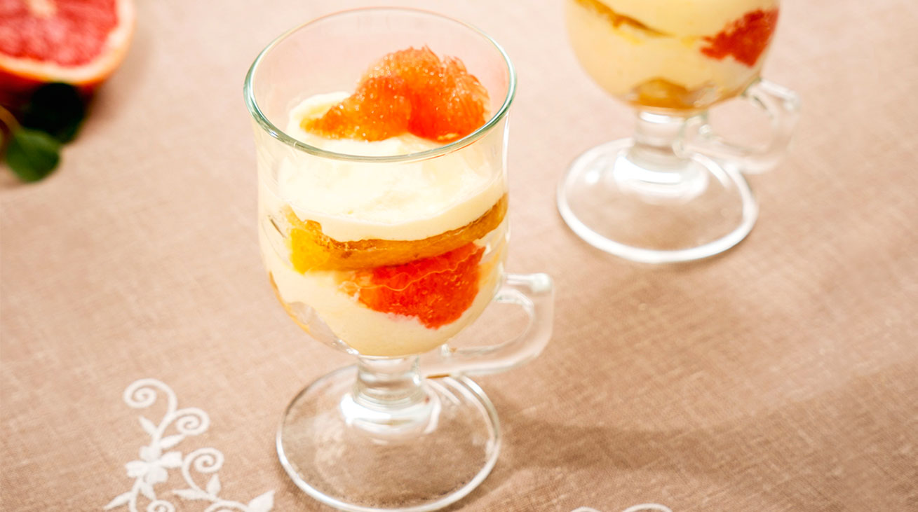 Tiramisú de pomelo