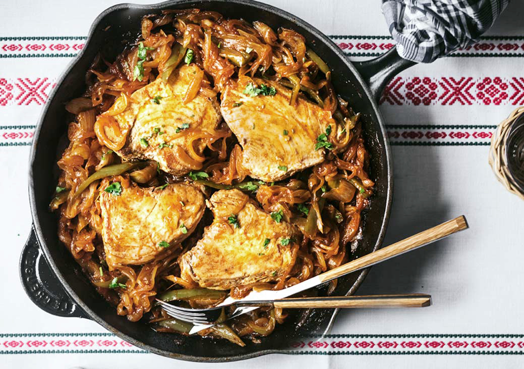 Gofres de patata con salmón