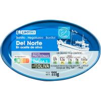 EROSKI Bonito en aceite de oliva bajo en sal