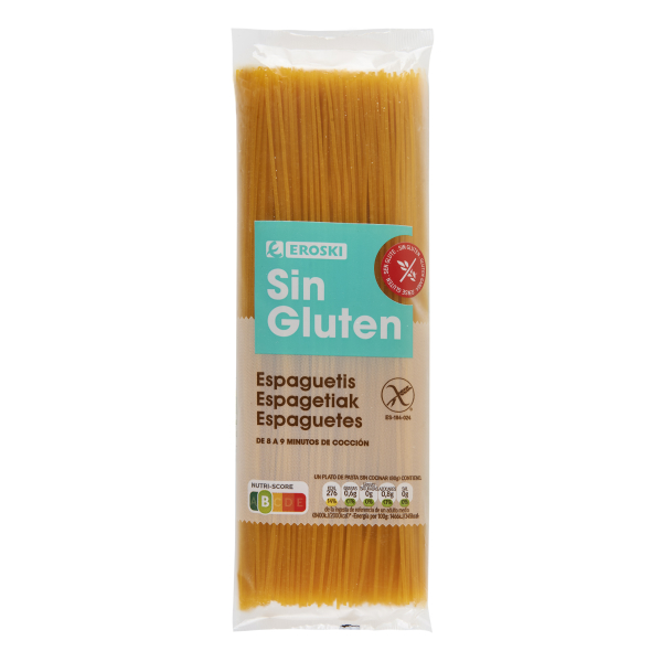 EROSKI sin gluten Spaguettis, paquete 500 g