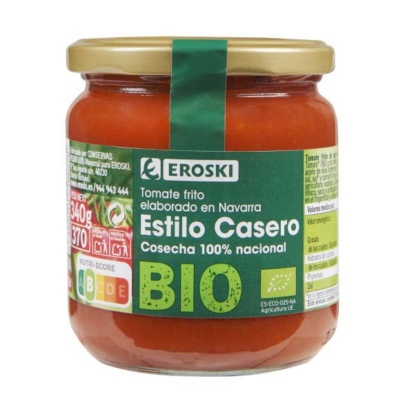 EROSKI BIO Etxeko tomate frijitua, potoa 340 g