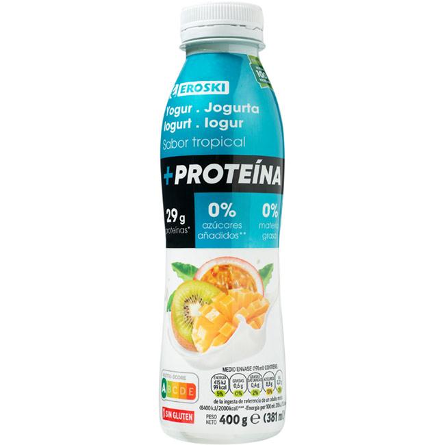 Eroski Yogur liquido tropical proteina