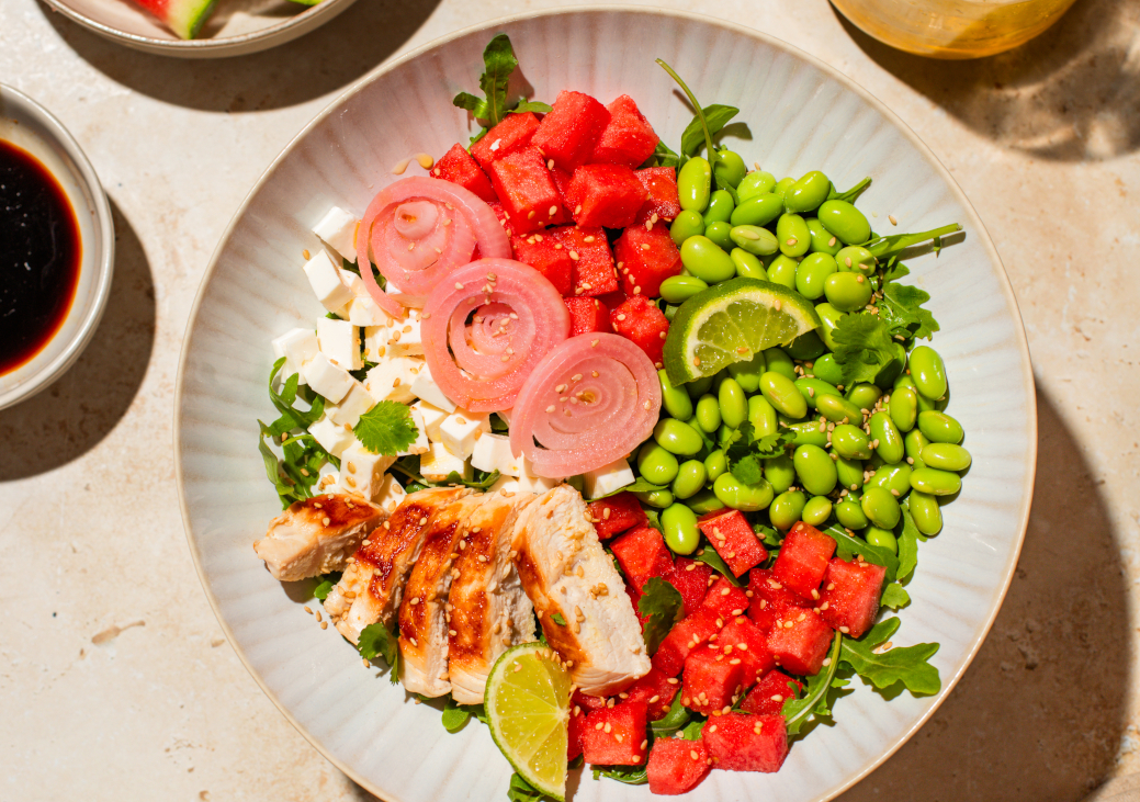 Ensalada de sandia y salsa ponzu