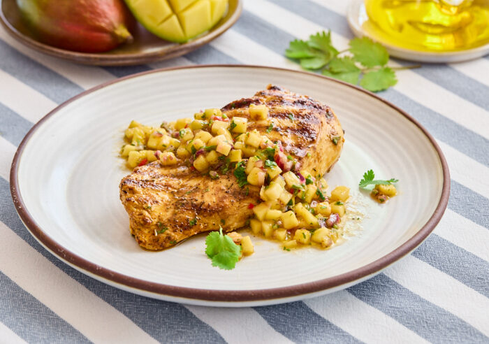 Pollo piri piri con salsa de mango