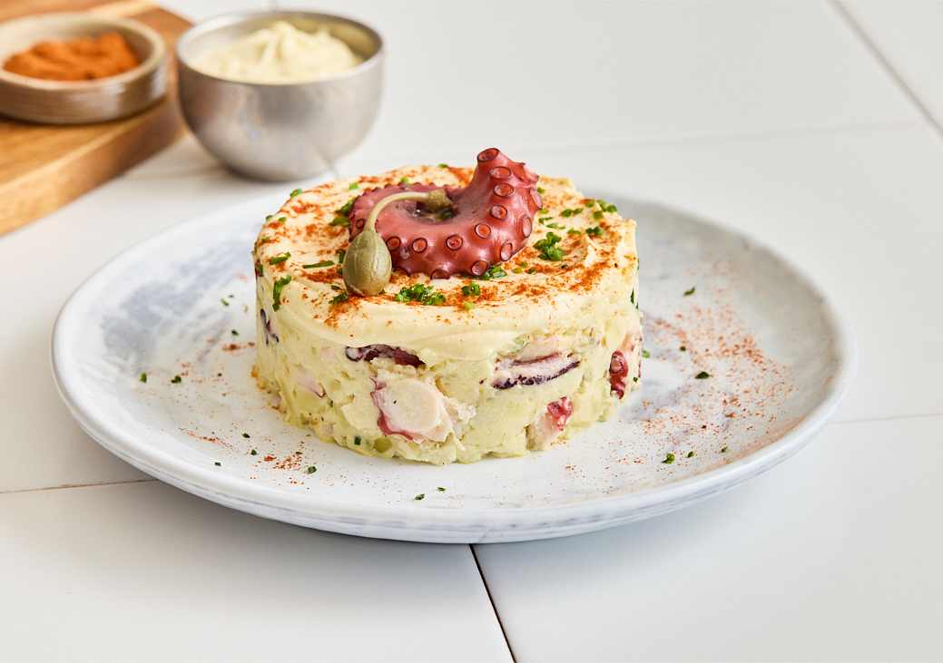 Ensaladilla rusa light con pulpo